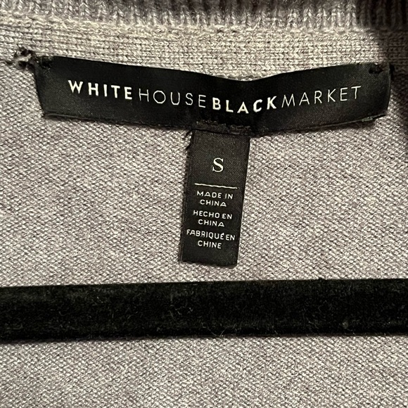 White House Black Market Grey Fringe Long Knit Open Cardigan - Picture 8 of 12